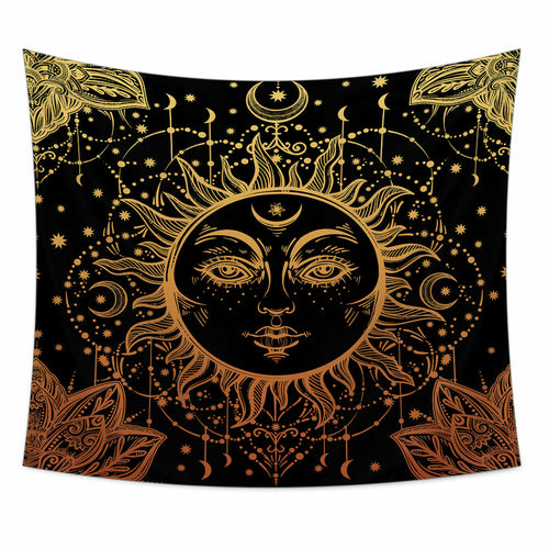 Classic SUN Tapestry, Retro Sun Tapestry, Psychedelic Tapestry Wall