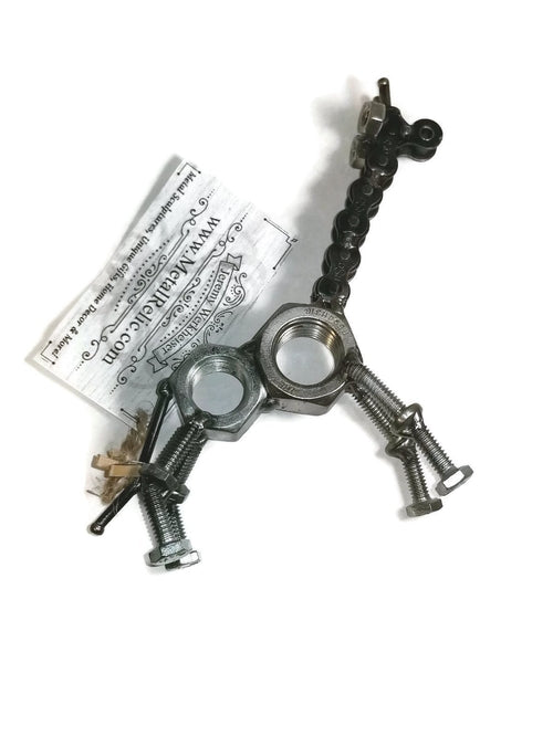 Scrap Metal Giraffe Figurine, Steel Giraffe, Nuts and Bolts Baby