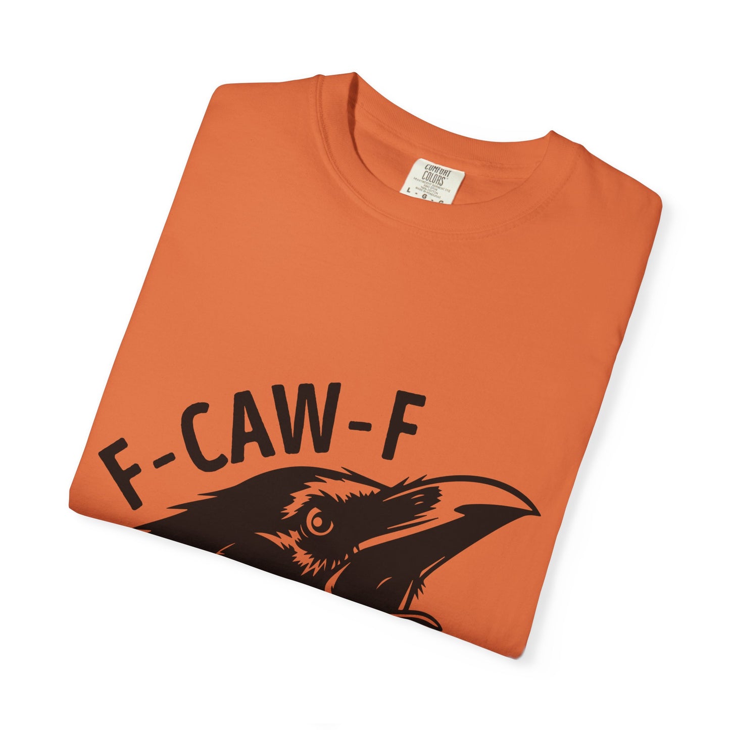 F-CAW-F Crow Head T-shirt | Raven Illustration, Bold Text
