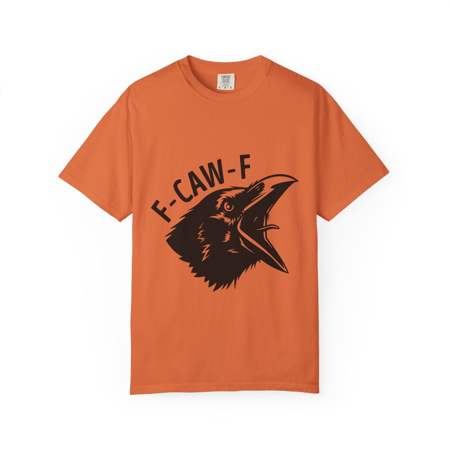 F-CAW-F Crow Head T-shirt | Raven Illustration, Bold Text