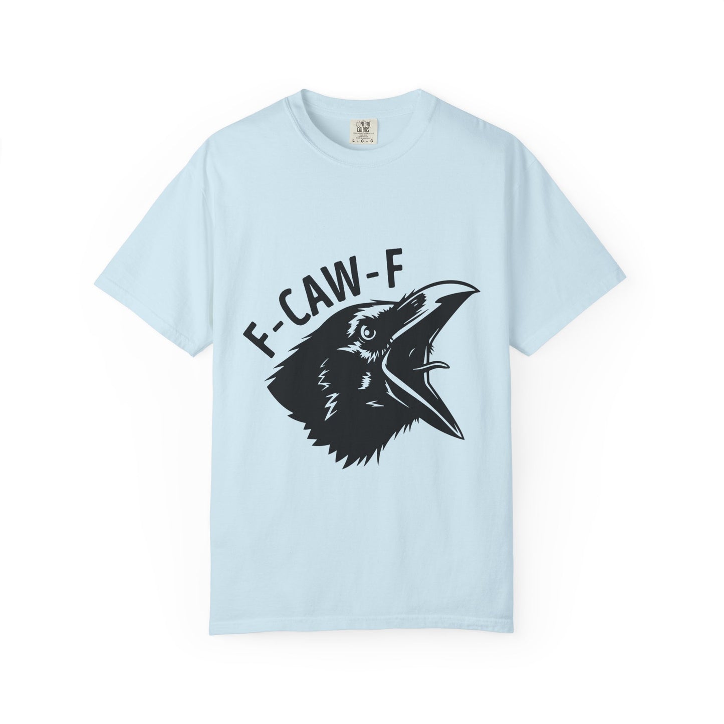 F-CAW-F Crow Head T-shirt | Raven Illustration, Bold Text