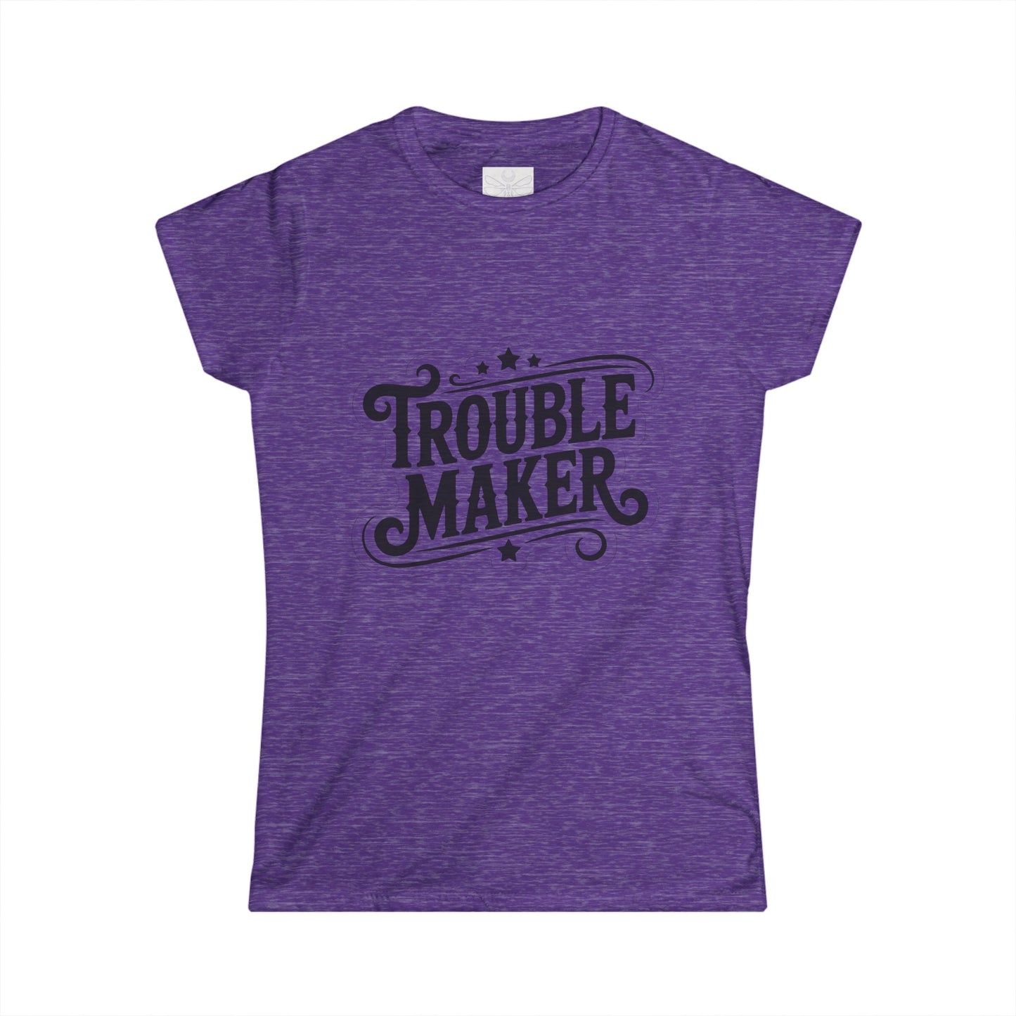 Troublemaker Women’s Tee — Vintage Script Graphic T‑Shirt