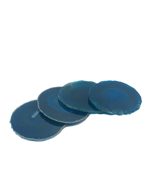 Agate Coasters with Natural Trim, Set of 4