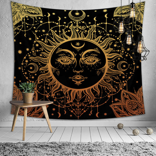 Classic SUN Tapestry, Retro Sun Tapestry, Psychedelic Tapestry Wall