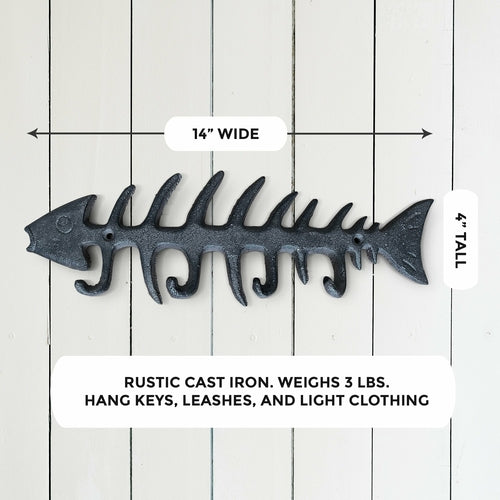 Fish Bones Wall Hooks, 13"