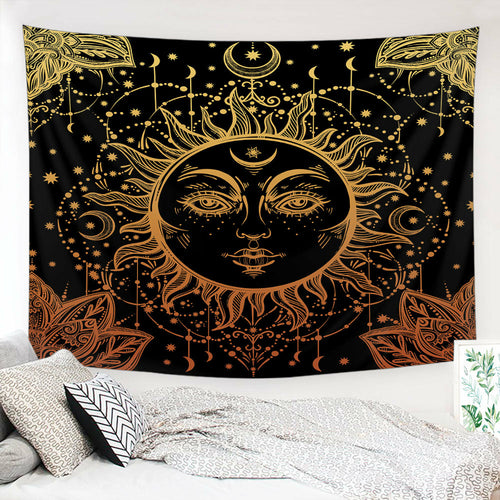 Classic SUN Tapestry, Retro Sun Tapestry, Psychedelic Tapestry Wall