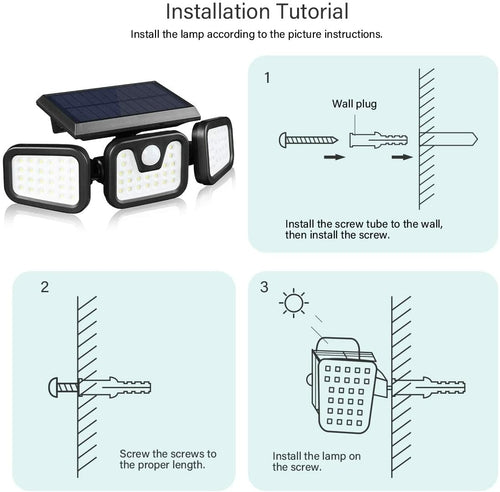 70 LEDs Solar Sensor Outdoor Light Wall Light