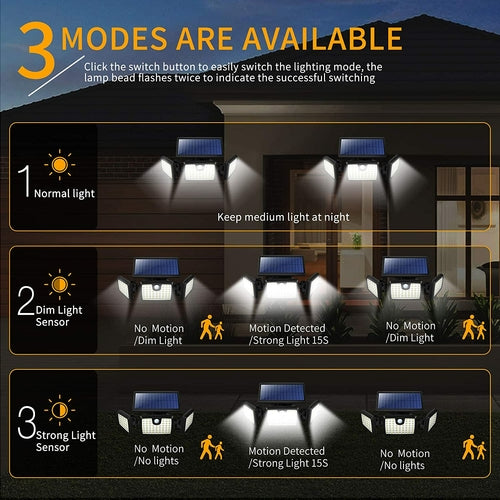 70 LEDs Solar Sensor Outdoor Light Wall Light