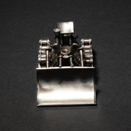 Metal Bulldozer Figurine, Steel Dozer, Nuts and Bolts Dozer Sculpture